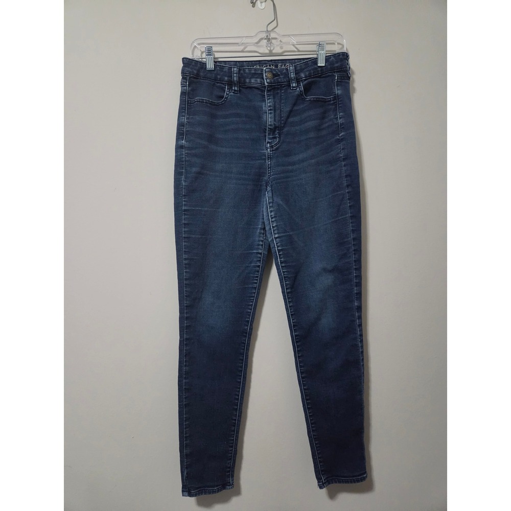 American Eagle Super Hi-Rise Jegging Dark Wash Super Stretch Skinny Jeans 10 Reg